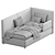 Chic Slipp Bed in Velvet 3D model small image 6