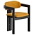 Modern Armrest Dining Chair Set 3D model small image 2