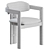 Modern Armrest Dining Chair Set 3D model small image 5