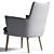 Modern Oak Lounge Chair 840mm 3D model small image 2