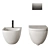 Scandinavian Style Wall-Hung Toilets 3D model small image 2