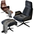 Modern Rei Armchair with Pouf 3D model small image 4