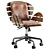 Modern Leather Swivel Office Chair 3D model small image 1