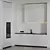 Sleek Modern White Black Kitchen 3D model small image 1