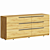 Rustic Wood 3-Drawer Dresser 3D model small image 1