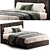 Sleek Queen Size Bed Set 3D model small image 1