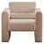 Sleek Modern 3D Accent Chair 3D model small image 2