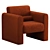 Sleek Modern 3D Accent Chair 3D model small image 5