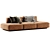 Margo Type Fabric Sofa 3-Seater 3D model small image 2