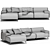 Modern Chic LUGANO Sofa 3D model small image 5