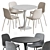  Nordic Dining Set with Grey Upholstery 3D model small image 1