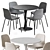  Nordic Dining Set with Grey Upholstery 3D model small image 4