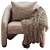 Modern Beige Fabric Accent Chair 3D model small image 2