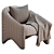 Modern Beige Fabric Accent Chair 3D model small image 7