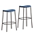 Trick Collection Upholstered Steel Stools 3D model small image 5